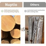 Nuptio Houten Witte Vaas Set (2 stuks) - 30cm - 48% Korting