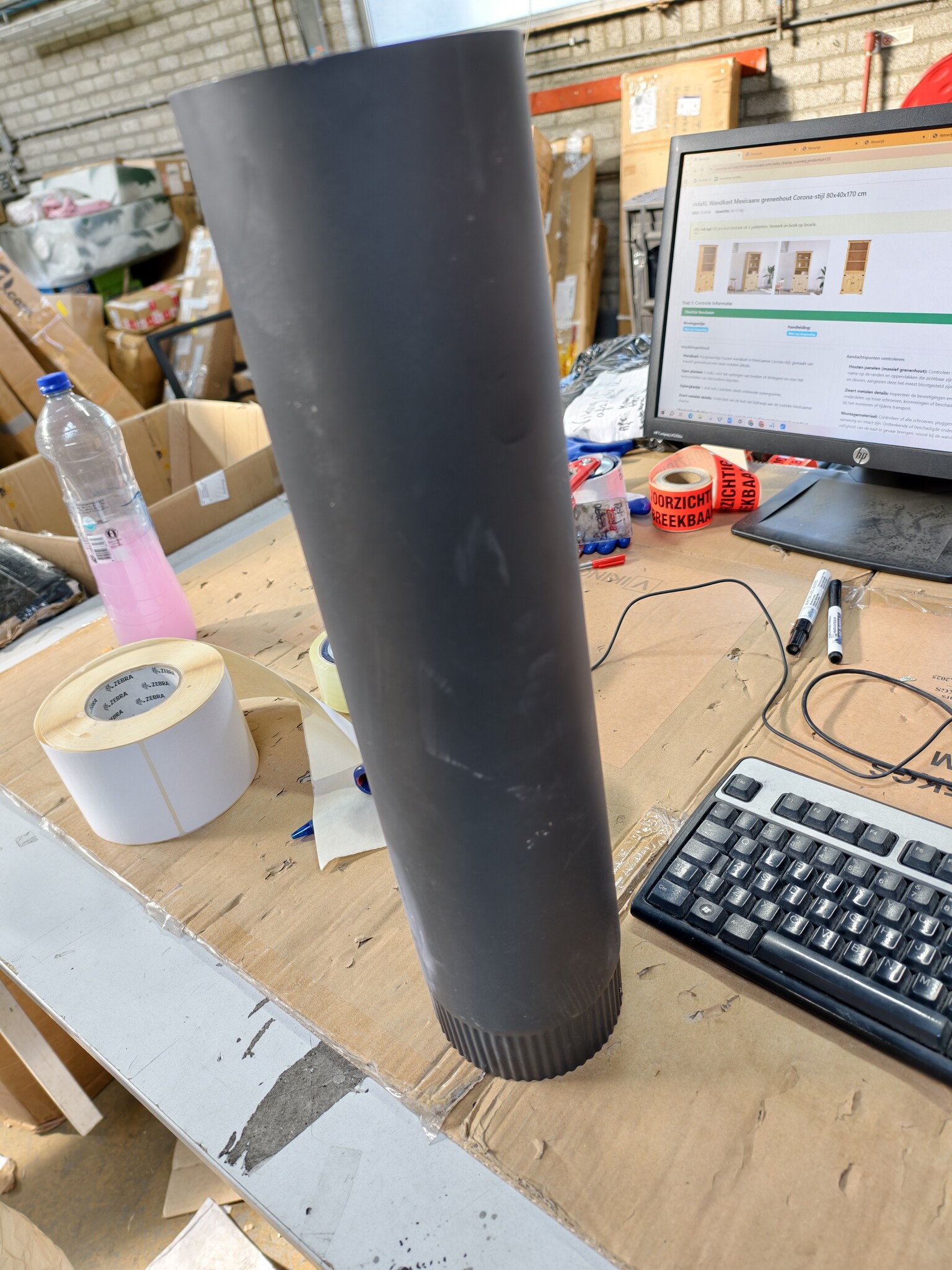 50% Korting: Zwarte Stalen Kachelpijp Rookkanaal Ø 120 mm - 50 cm