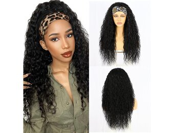 Sapphirewigs Lange Zwarte Krullende Pruik - 52% Korting!