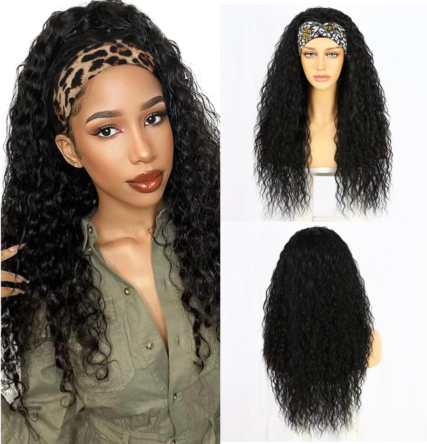 Sapphirewigs Lange Zwarte Krullende Pruik - 52% Korting!