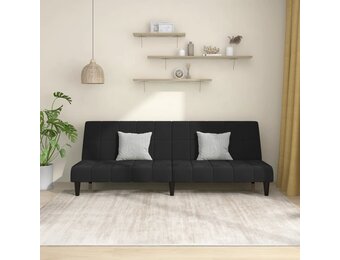 vidaXL Slaapbank Fluweel Zwart 2-zits - 59% Korting!