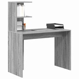 vidaXL Bureau met Plank (Grijs) - 53% Korting!