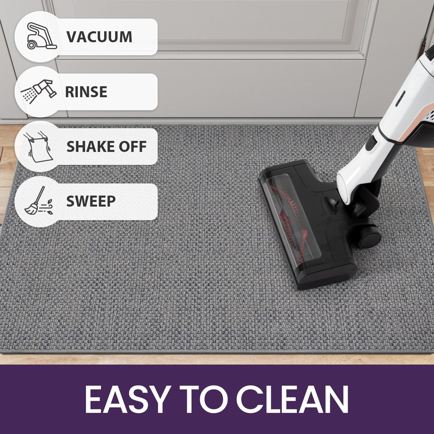 DEXI Binnendeurmat Grijs 90x140 cm - 27% Korting