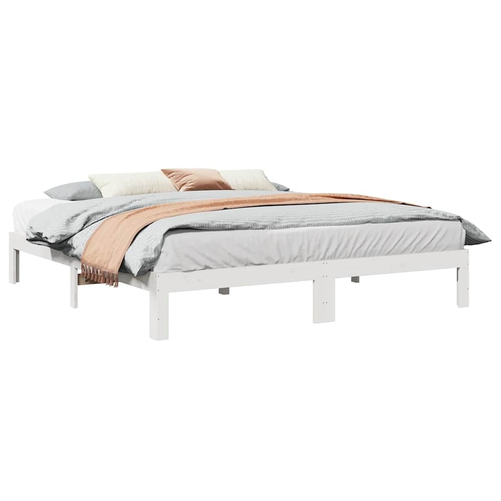 vidaXL Bedframe Grenenhout Wit 160x200 cm - 34% Korting!