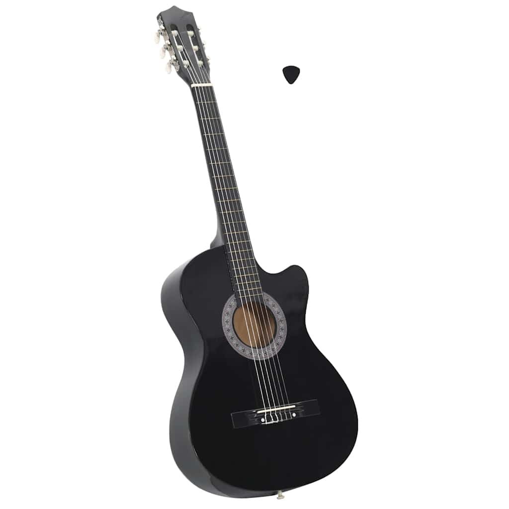 vidaXL Klassieke Gitaar Western Cutaway 38" Zwart - 53% Korting!
