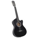 vidaXL Klassieke Gitaar Western Cutaway 38" Zwart - 53% Korting!