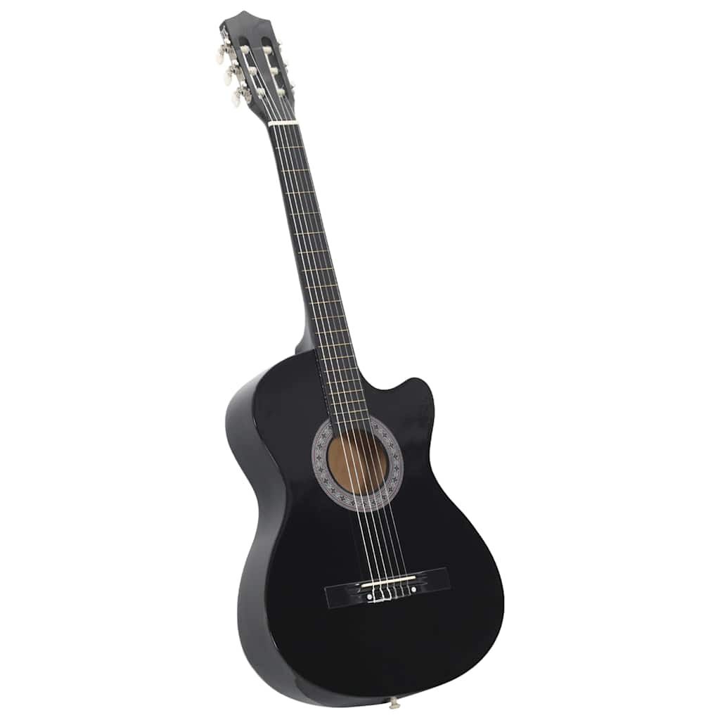 vidaXL Klassieke Gitaar Western Cutaway 38" Zwart - 53% Korting!