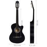 vidaXL Klassieke Gitaar Western Cutaway 38" Zwart - 53% Korting!