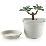 Set van 2 Zwarte Bloempotten (15cm) met Korting - Retourproduct