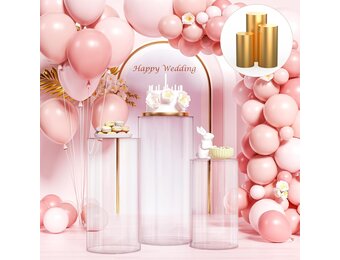 Set van 3 Decoratieve Zuilen met Gouden Hoezen - 33% Korting