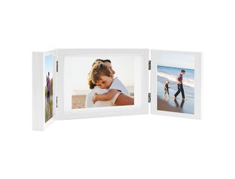 Retourtje: Fotolijst Drieluik Wit 28x18cm + 2x(13x18cm) - 26% Korting