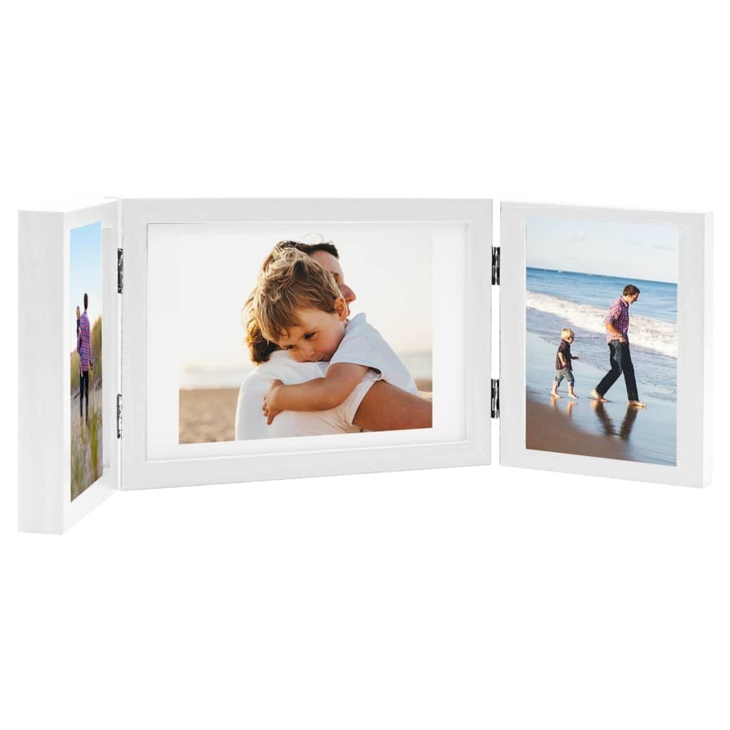 Retourtje: Fotolijst Drieluik Wit 28x18cm + 2x(13x18cm) - 26% Korting
