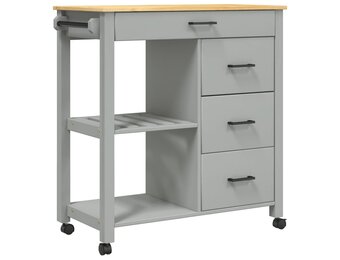 vidaXL Keukentrolley MONZA Grenenhout - 59% Korting!