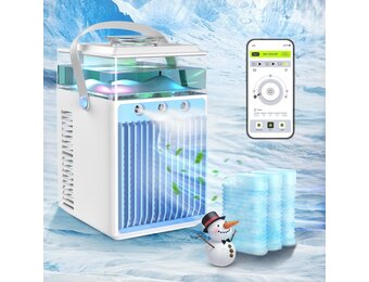 Compacte Wit/Blauwe Mini Airco met App, 6 IJsboxen (34% Korting)