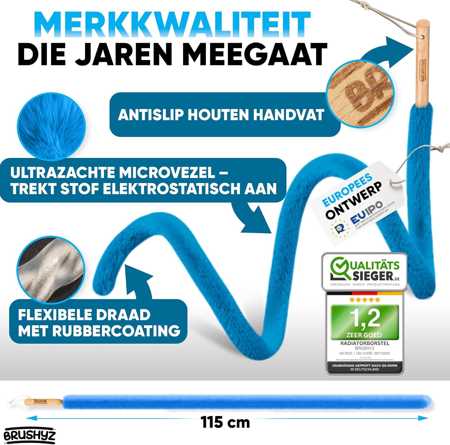 115cm Radiatorborstel - Wasbaar Microfiber - Bespaar Nu 24%