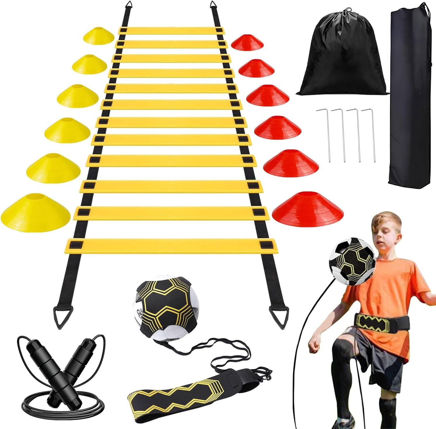 Voetbal Trainingsset: Coördinatieladder & Kicktrainer - 25% Korting