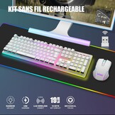 RedThunder K10 Draadloze Gaming Set - Wit (AZERTY) - 33% Korting