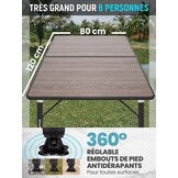 KingCamp Bamboe Campingtafel - Inhoogte Verstelbaar (30% Korting)