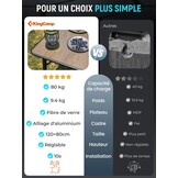 KingCamp Bamboe Campingtafel - Inhoogte Verstelbaar (30% Korting)