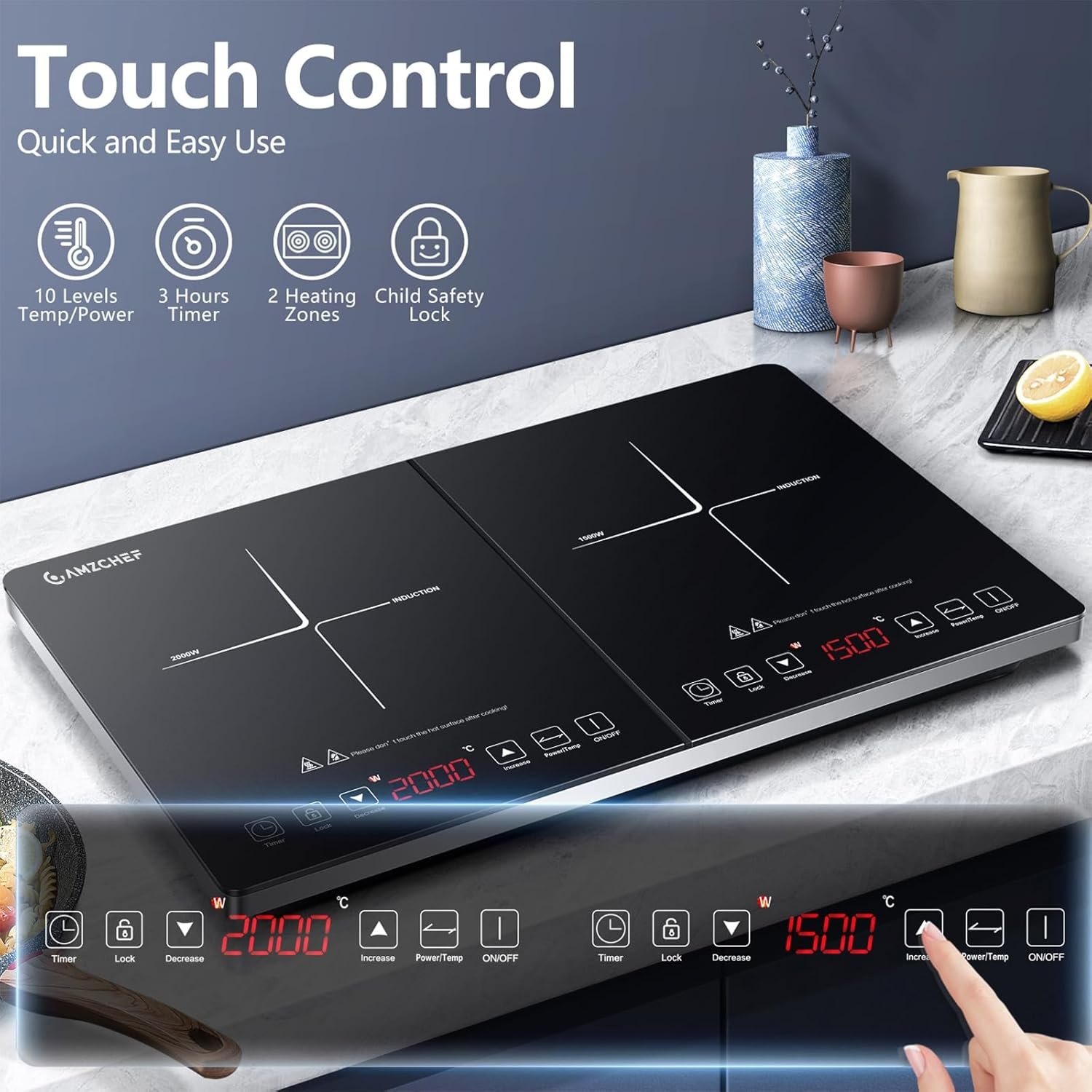 AMZCHEF Dubbele Inductiekookplaat - 29% Korting!