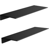 Metaal Wandplank Set van 2 - Zwart - 40cm - 53% Korting!