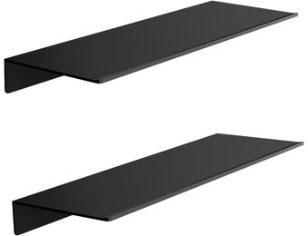 Metaal Wandplank Set van 2 - Zwart - 40cm - 53% Korting!