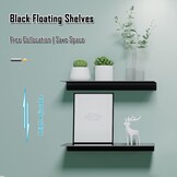 Metaal Wandplank Set van 2 - Zwart - 40cm - 53% Korting!