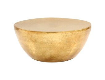 vidaXL Salontafel Gehamerd Aluminium Messingkleurig (70x30 cm) - 54% Korting