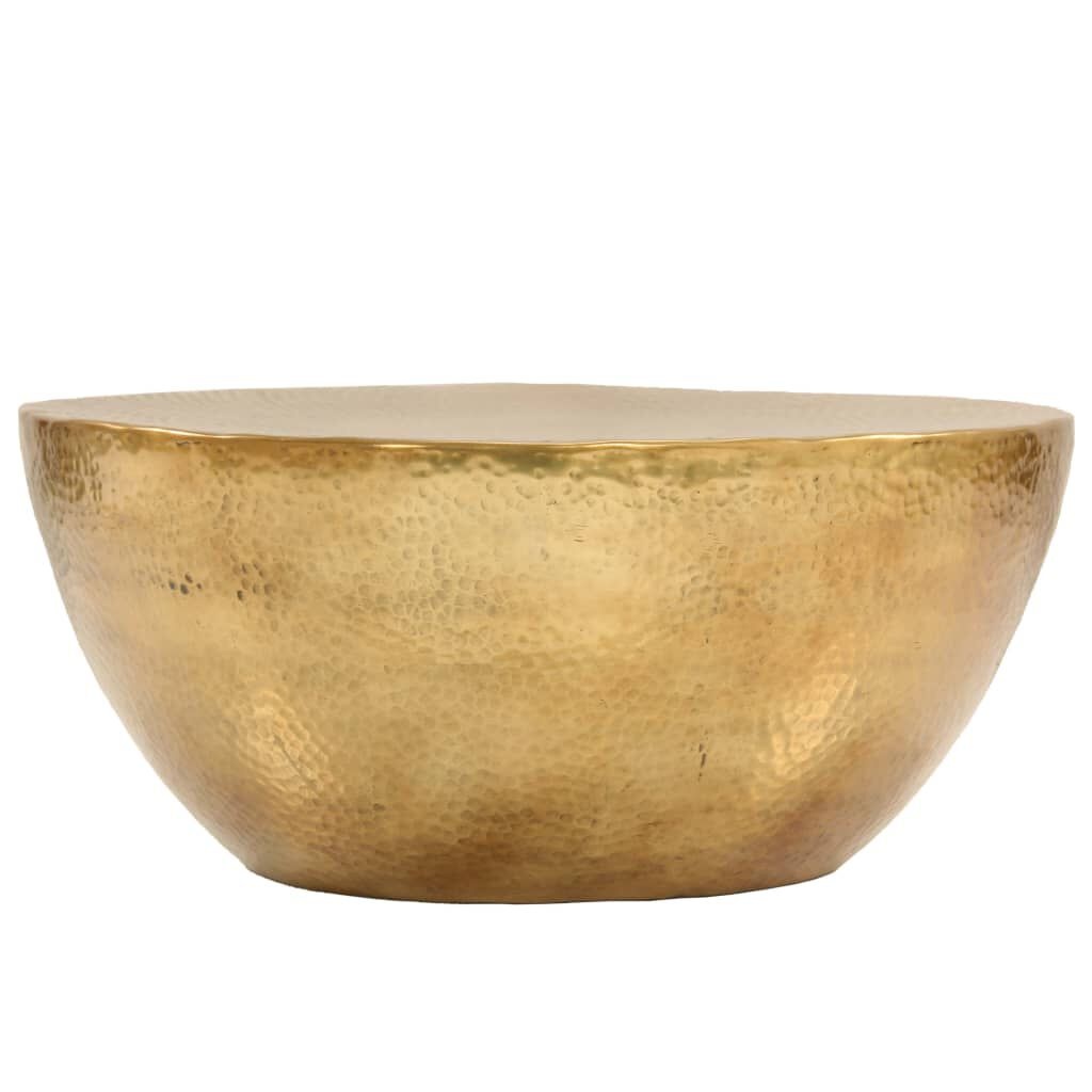 vidaXL Salontafel Gehamerd Aluminium Messingkleurig (70x30 cm) - 54% Korting