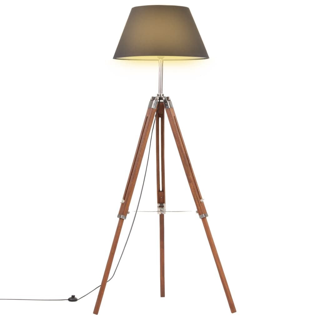 vidaXL Vloerlamp Driepoot: 141cm Teakhout & Zwart - 54% Korting!