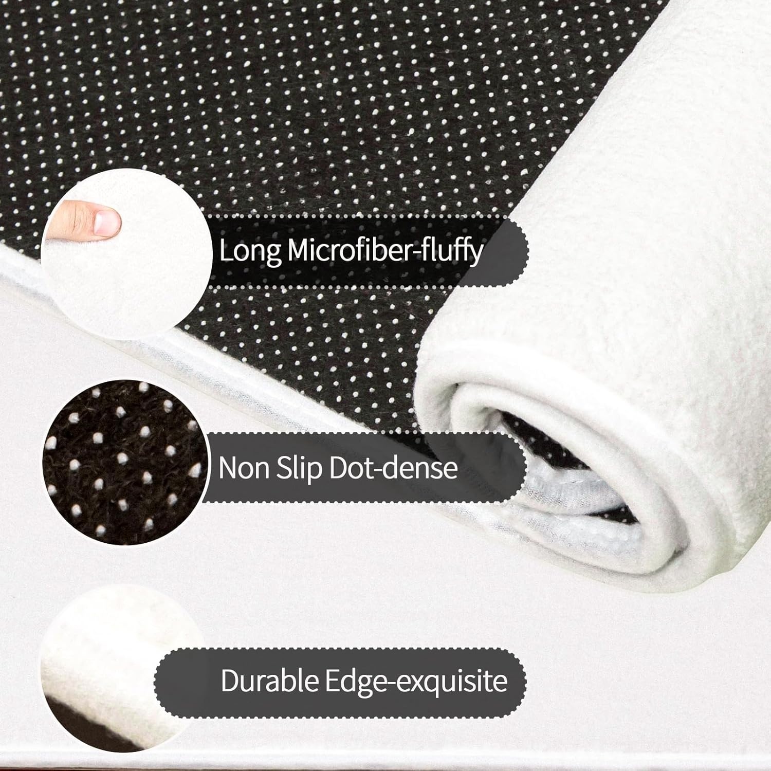 Set van 2 Antislip Badkamertapijten Wit - 50x80 cm & WC Tapijt 50x40 cm