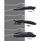 Perixx PERIDUO-605 Ergonomische Draadloze AZERTY Toetsenbord en Muis Combo Zwart