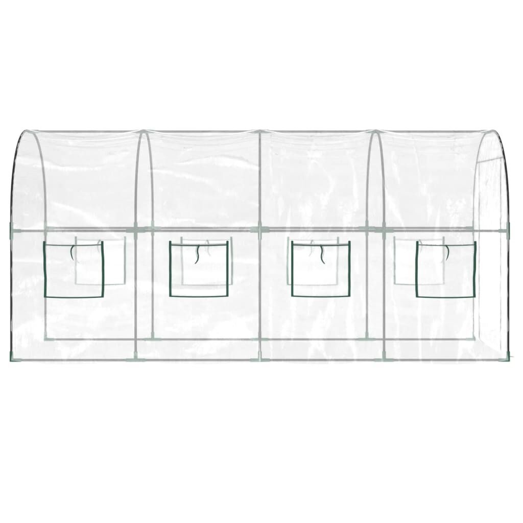 vidaXL Tuinkas 160x400x190 cm PVC en gepoedercoat staal transparant