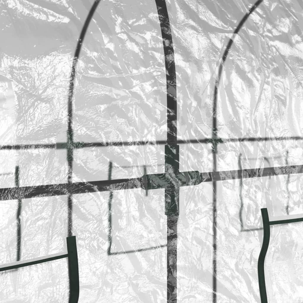 vidaXL Tuinkas 160x400x190 cm PVC en gepoedercoat staal transparant