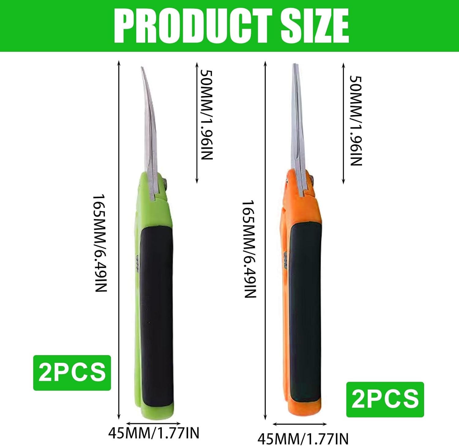 4 Stuks Kleine Snoeischaren 16.5 cm, Roestvrij Staal, Bloemenscharen met Rechte en Gebogen Bladen