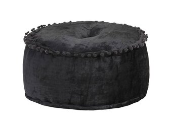 vidaXL Poef rond 40x20 cm fluweel antraciet