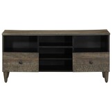 vidaXL Tv-meubel 100x33x46 cm massief mangohout zwart