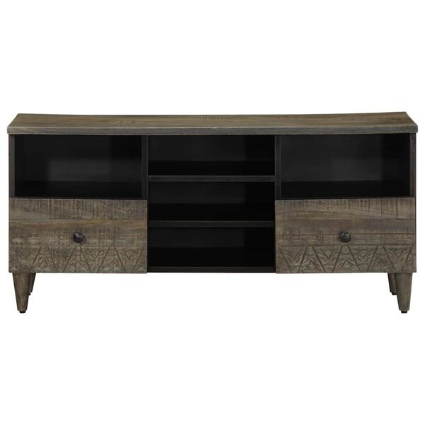 vidaXL Tv-meubel 100x33x46 cm massief mangohout zwart