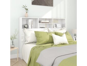 vidaXL Hoofdbordkast 140x19x103,5 cm hoogglans wit