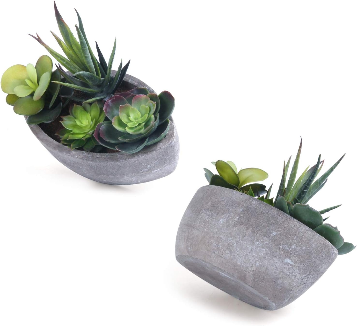 T4U Kunstplant Vetplant Mini Bootvorm Donkergroen, Set van 2, Decoratie