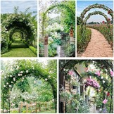 Xverycan Rozenboog metaal 188x230 cm boog tuinboog rankrooster hekwerk hekwerk tuindecoratie voor klimplant