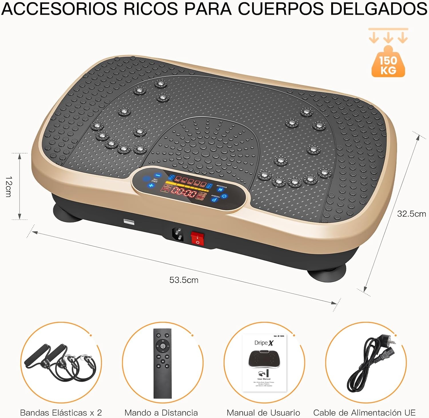 Dripex Vibratieplatform Zwart/Grijs - 35% Korting