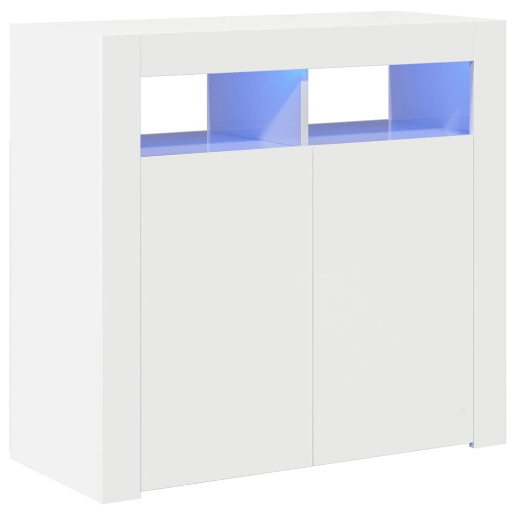 vidaXL Dressoir Hoogglans Wit met LED (80x35x75cm) - 59% Korting!