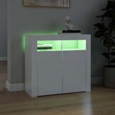 vidaXL Dressoir Hoogglans Wit met LED (80x35x75cm) - 59% Korting!
