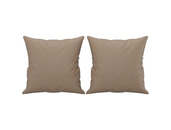 vidaXL Sierkussens 2 st. 40x40 cm Kunstleer Cappuccino - 27% Korting
