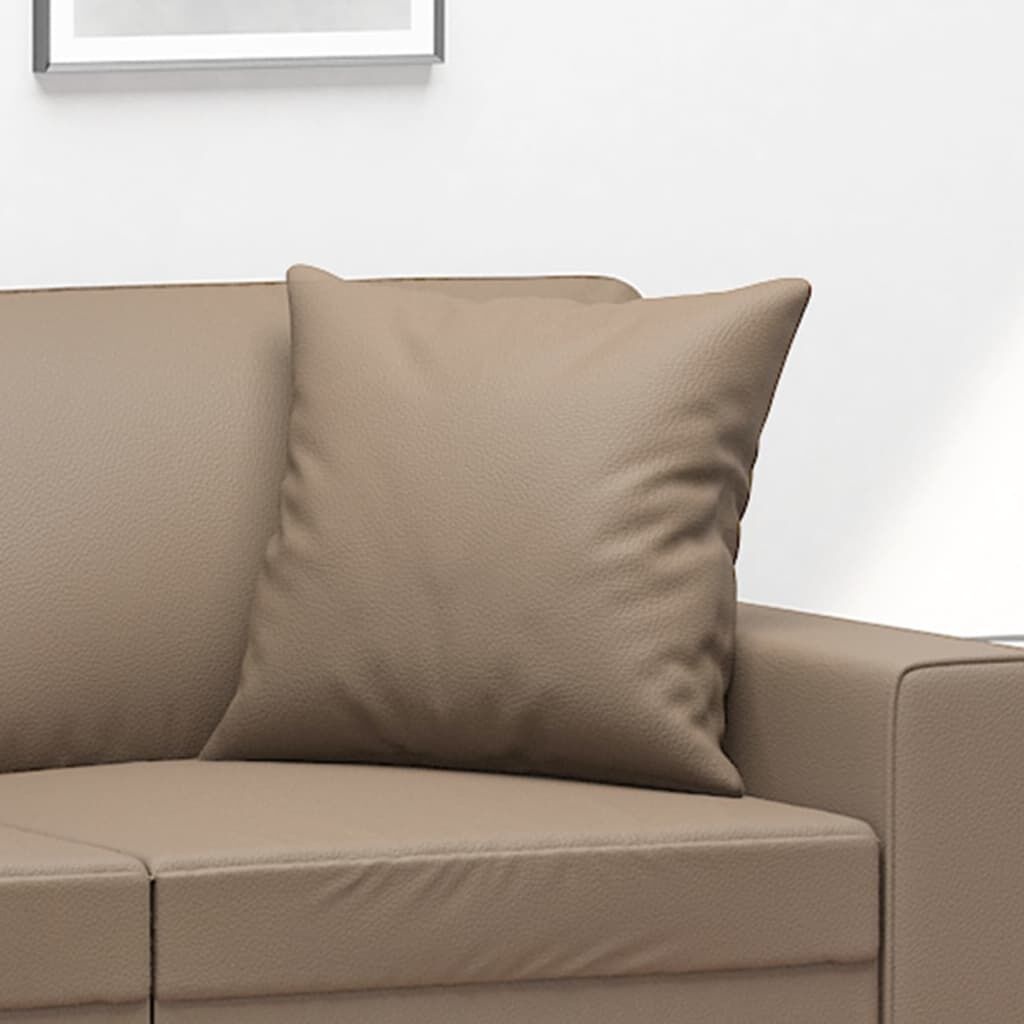vidaXL Sierkussens 2 st. 40x40 cm Kunstleer Cappuccino - 27% Korting