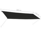 vidaXL Uittrekbare Luifel 400x150cm Antraciet - 53% Korting!