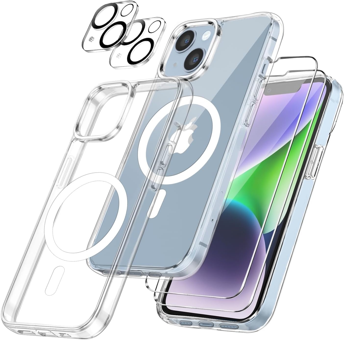 iPhone 14 Magnetische Beschermhoes + 2x Glas + 42% Korting