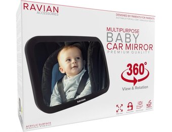 RAVIAN Autospiegel Baby/Kinderen - Onbreekbaar, 360° Verstelbaar (-24%)