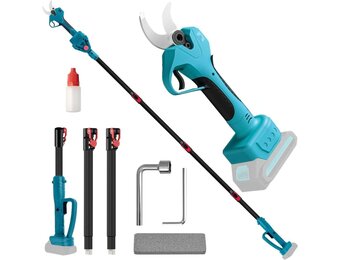 Elektrische snoeischaar, 40 mm, 2-in-1 elektrische takkenschaar, telescoop, compatibel met Makita accu's, accu-takkenschaar, maximaal bereik tot 2,2 m, snoeischaar, draadloos (zonder accu)